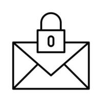 Secure Mail vector oultine Icon. EPS 10 File