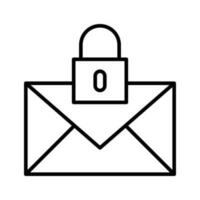 Secure Mail vector oultine Icon. EPS 10 File