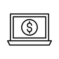 Online Money vector oultine Icon. EPS 10 File