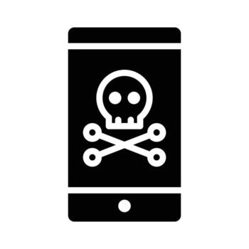 sistema pirateado vector sólido icono. eps 10 archivo