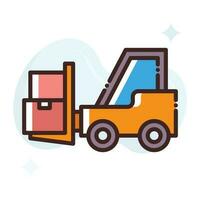 Forklift Truck vector Fill outline Icon style illustration. EPS 10