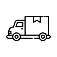 Delivery Van vector outline Icon style illustration. EPS 10