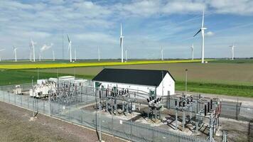 A Wind Farm Substation on a Calm Day Generating No Power video