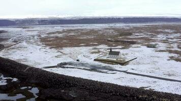 Secluded Church in Snowy Iceland on the Coast video