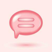 3D illustration of speech bubble. 3d vector talking cloud. Glossy speech bubble high quality vector. Shiny cloud foam vector. speak bubble text, chatting box, message box outline cartoon. Balloon