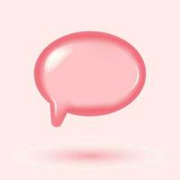 3D illustration of speech bubble. 3d vector talking cloud. Glossy speech bubble high quality vector. Shiny cloud foam vector. speak bubble text, chatting box, message box outline cartoon. Balloon