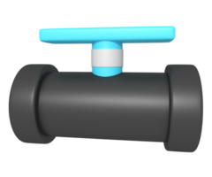 3d icon of pipe connection with faucet stop png