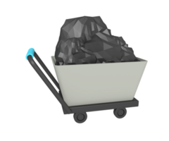 3d icon of excavation trolley png