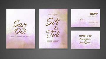 Wedding invitation with abstract watercolor background vector