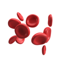 3d fließen rot Blut Zellen Eisen Blutplättchen Erythrozyten. realistisch medizinisch Analyse Illustration isoliert transparent png Hintergrund