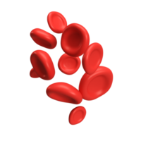 3d flow red blood cells iron platelets. Realistic medical illustration isolated transparent png background