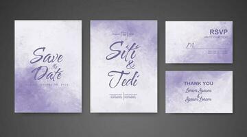 Wedding invitation with abstract watercolor background vector