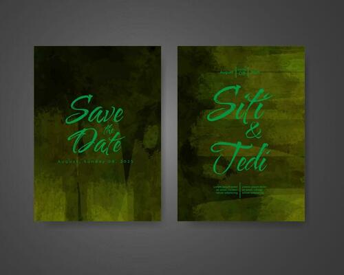 Wedding invitation with abstract watercolor background