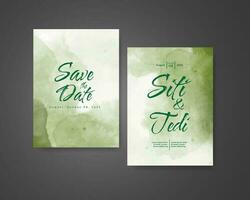 Wedding invitation with abstract watercolor background vector