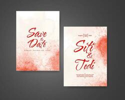 Wedding invitation with abstract watercolor background vector