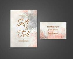 Wedding invitation with abstract watercolor background vector