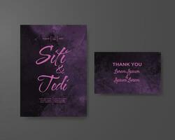 Wedding invitation with abstract watercolor background vector