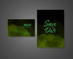 Wedding invitation with abstract watercolor background vector