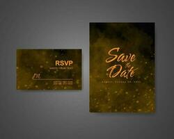 Wedding invitation with abstract watercolor background vector