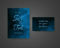 Wedding invitation with abstract watercolor background vector