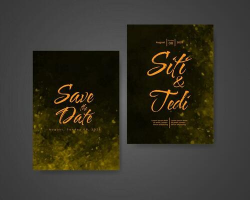 Wedding invitation with abstract watercolor background