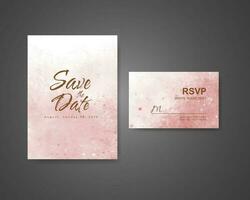 Wedding invitation with abstract watercolor background vector