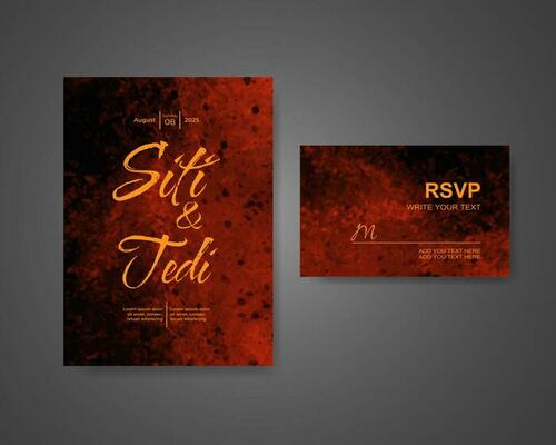 Wedding invitation with abstract watercolor background