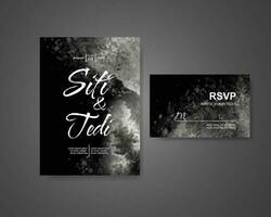 Wedding invitation with abstract watercolor background vector