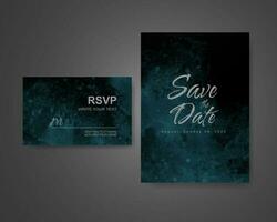 Wedding invitation with abstract watercolor background vector