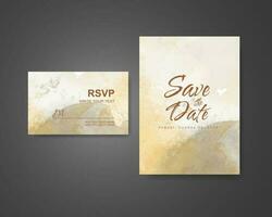 Wedding invitation with abstract watercolor background vector