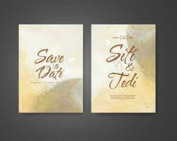 Wedding invitation with abstract watercolor background vector