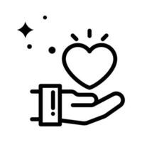 Giving Heart  vector  outline icon. EPS 10 file