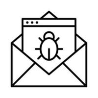 Email Virus Threat Vector outline icon. EPS 10 File