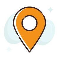 Map Pin vector Fill outline Icon style illustration. EPS 10