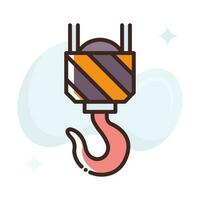 Lifting Hook vector Fill outline Icon style illustration.  EPS 10.