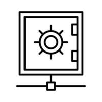 Network Secure Vault Vector outline icon. EPS 10 File