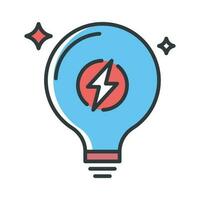 Light bulb  vector Fill outline icon Illustration .EPS 10