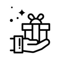 Gift  vector  outline icon. EPS 10 file