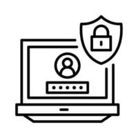 Online Privacy Vector outline icon. EPS 10 File