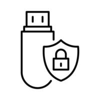 Secure Data input Vector outline icon. EPS 10 File