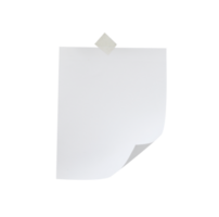 blank note paper with tape isolated png