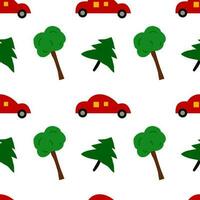 car pattern with tree vector