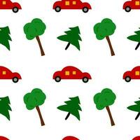 car pattern with tree vector