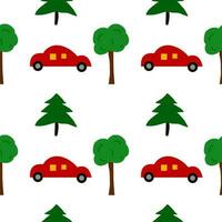 car pattern with tree vector