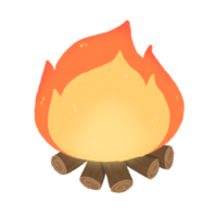 dessiné à la main mignonne ligne feu de camp, objet, camping personnage conception dans griffonnage style png