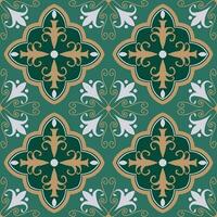 Ethnic geometric floral pattern. Ethnic geometric floral shape seamless pattern contemporary color style. Mediterranean pattern use for fabric, home decoration elements, upholstery, wrapping. vector