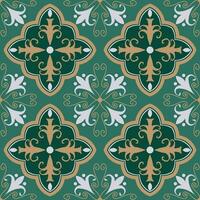 Ethnic geometric floral pattern. Ethnic geometric floral shape seamless pattern contemporary color style. Mediterranean pattern use for fabric, home decoration elements, upholstery, wrapping. vector