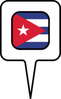 Cuba drapeau carte aiguille icône, carré conception. png