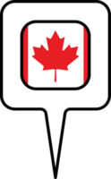 Canada bandiera carta geografica pointer icona, piazza design. png