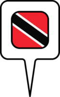 Trinidad and Tobago flag Map pointer icon, square design. png